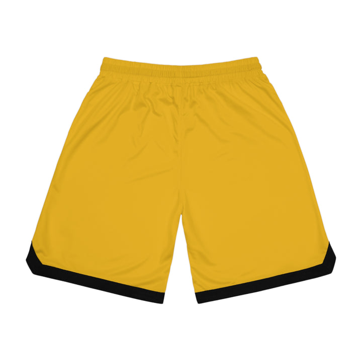 Yellow Basketball Ribbed Shorts