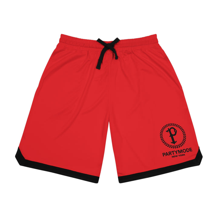 Red Basketball Ribbed Shorts