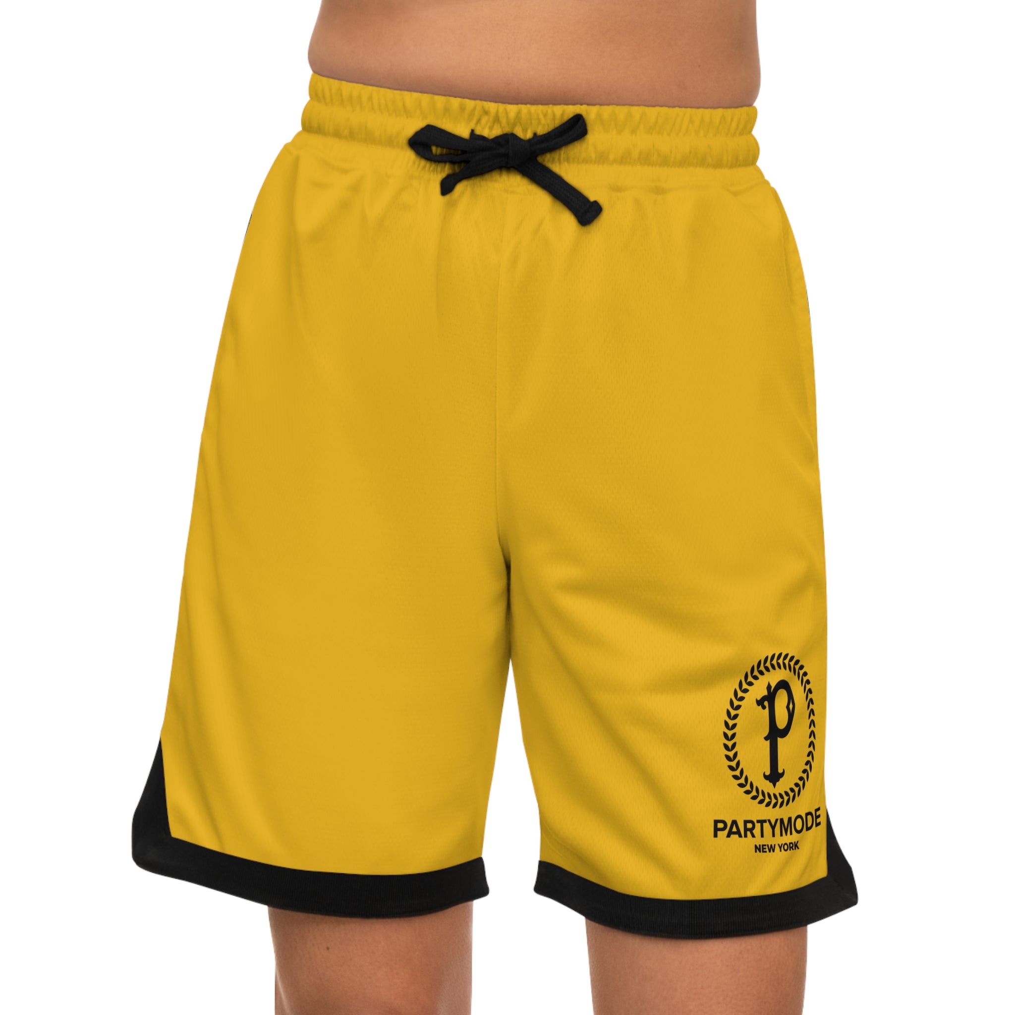 Yellow Basketball Ribbed Shorts