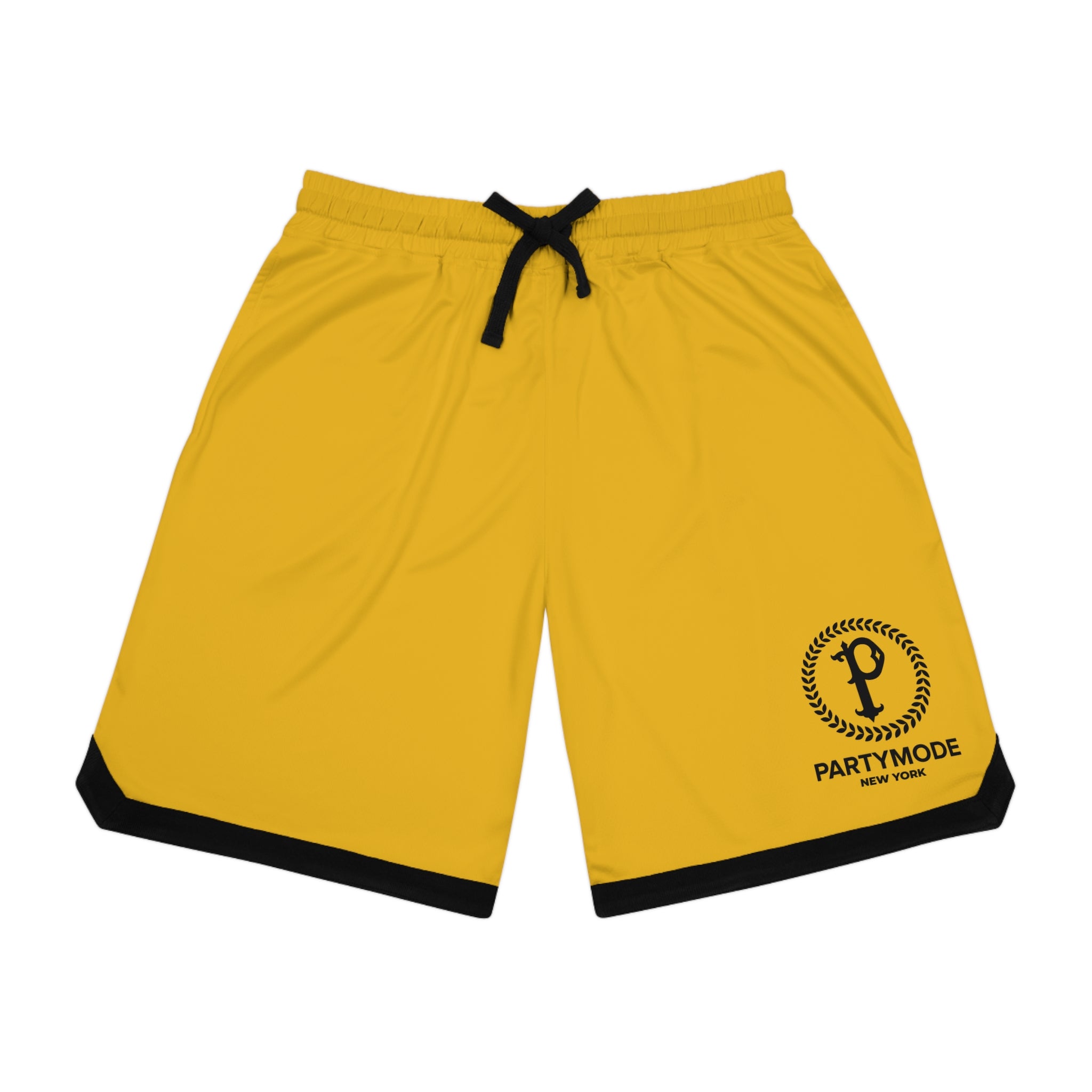 Yellow Basketball Ribbed Shorts