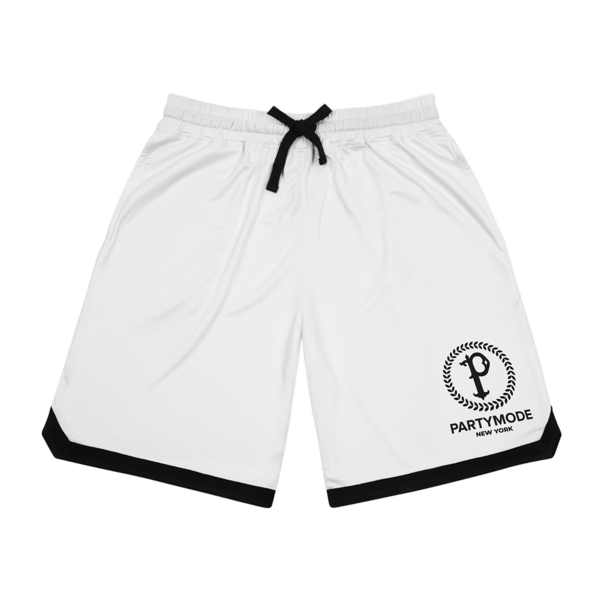 White Basketball Ribbed Shorts