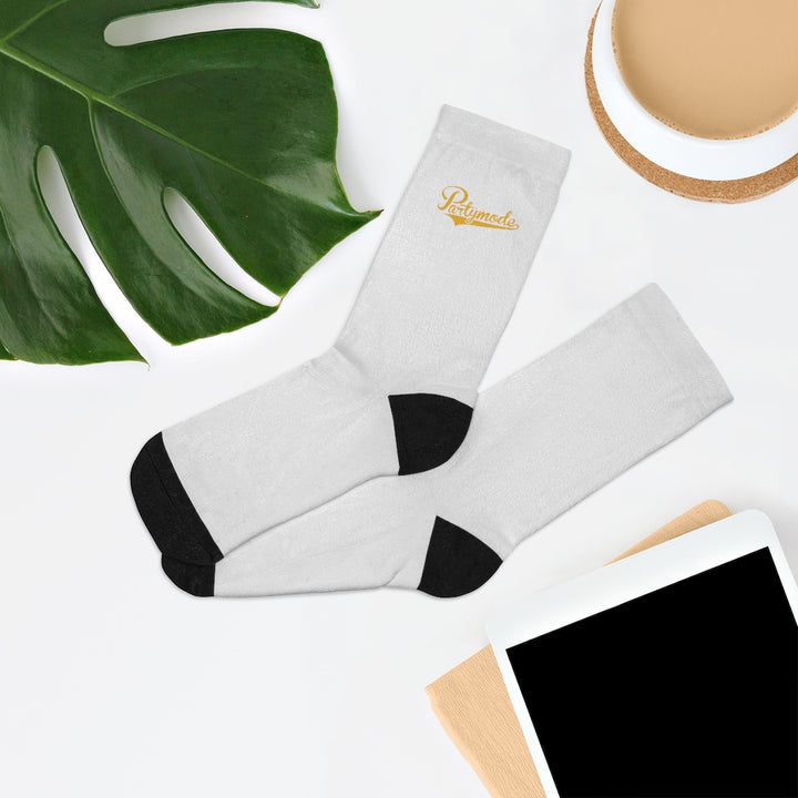 White w/ Gold PartyMode Socks