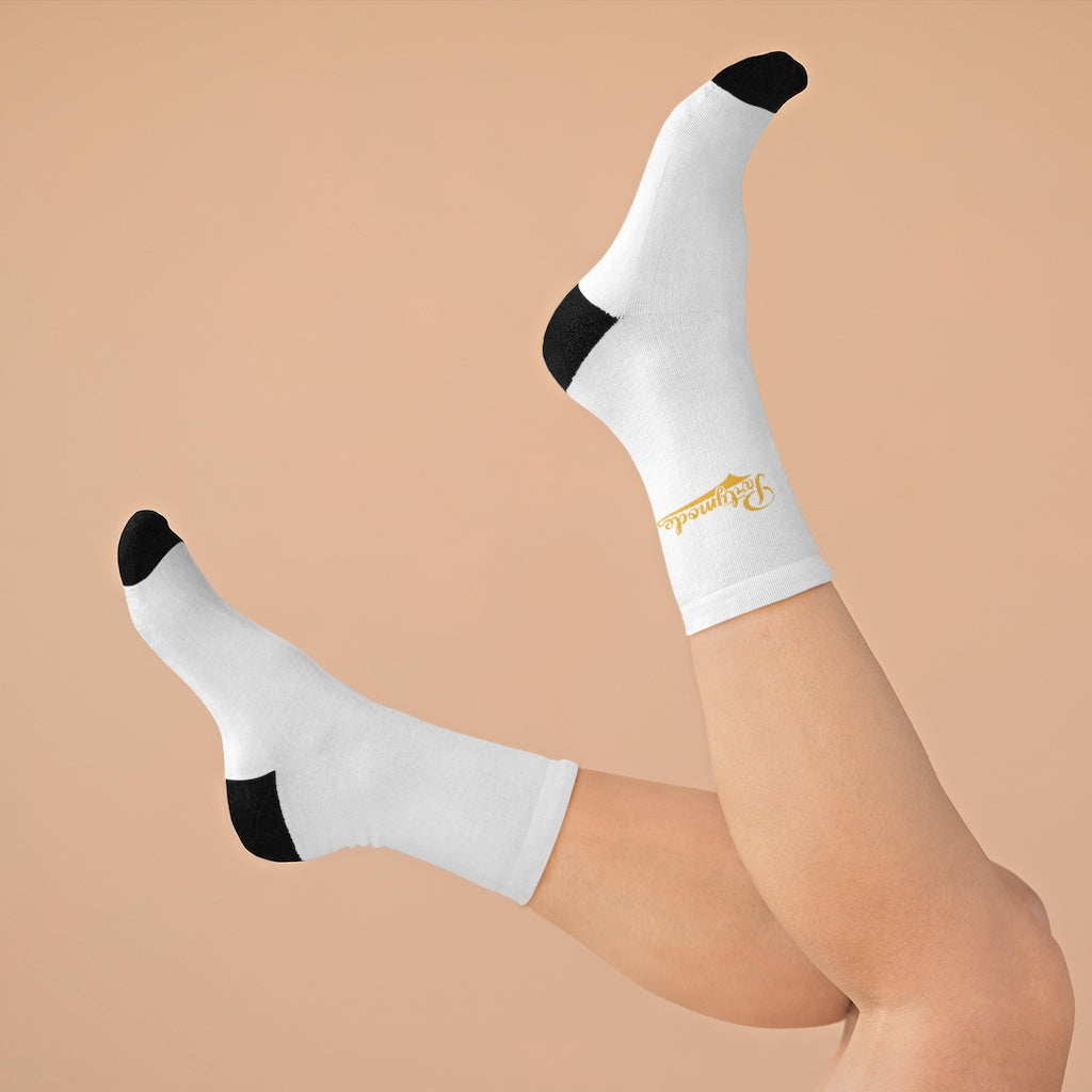 White w/ Gold PartyMode Socks