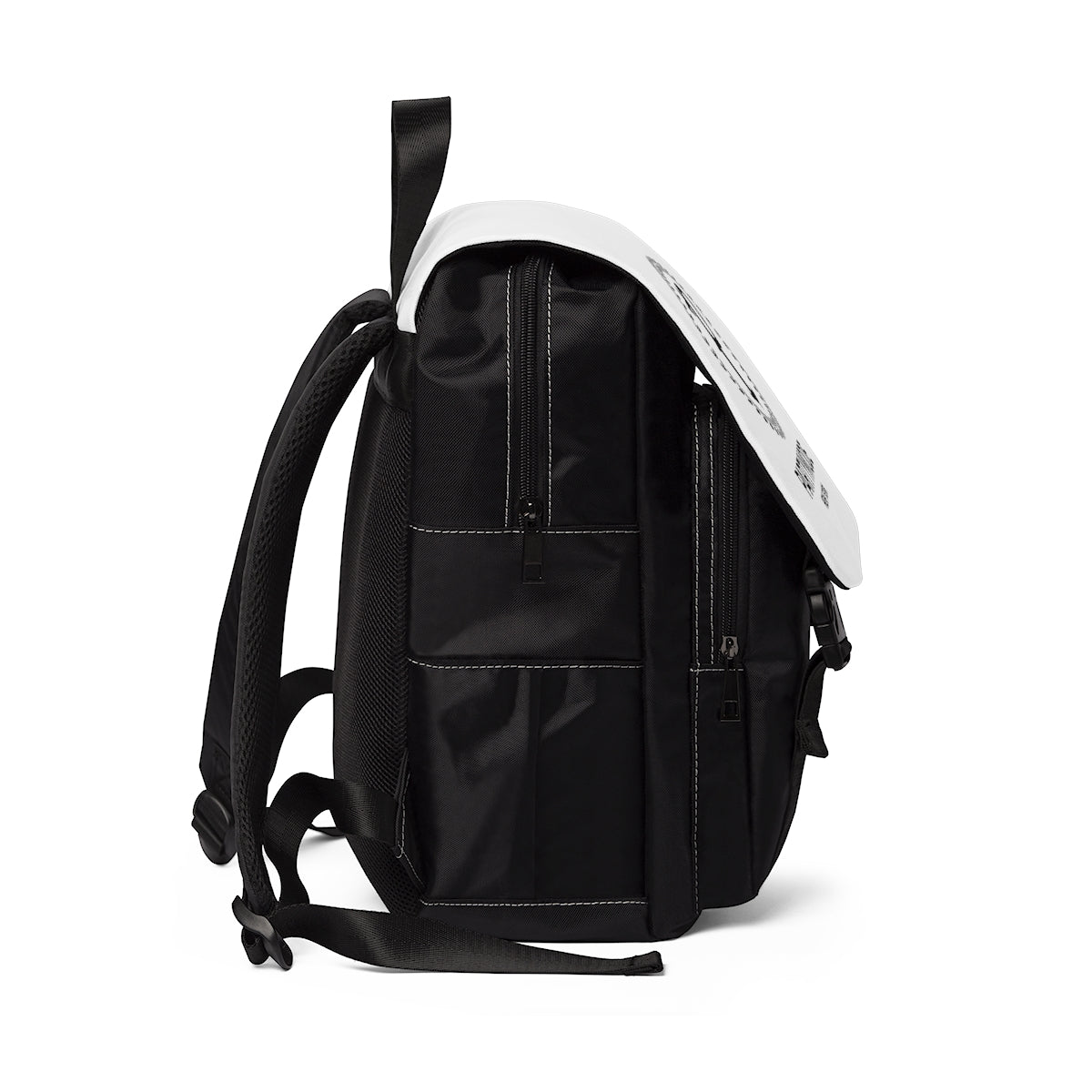 White & Black Casual Shoulder Backpack