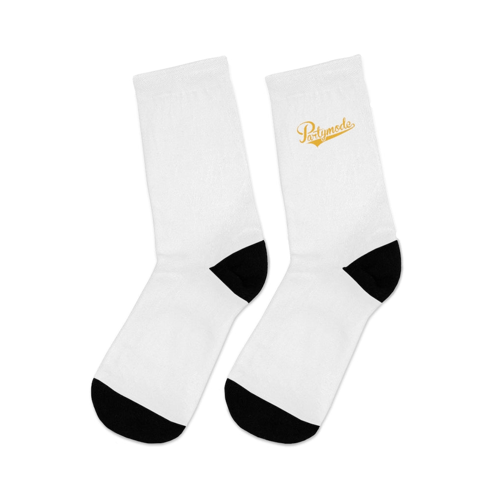 White w/ Gold PartyMode Socks