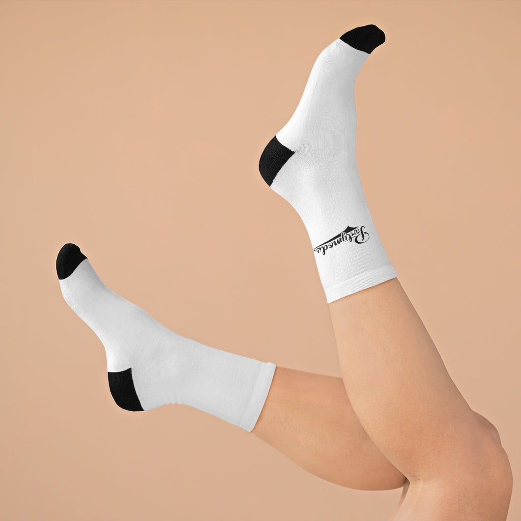 White w/ Black PartyMode Socks