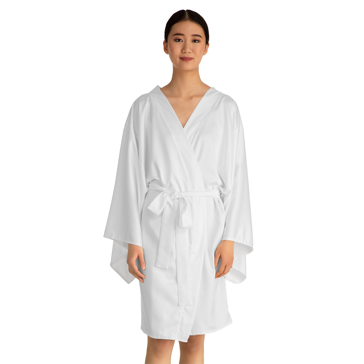 White PartyMode Long Sleeve Kimono Robe