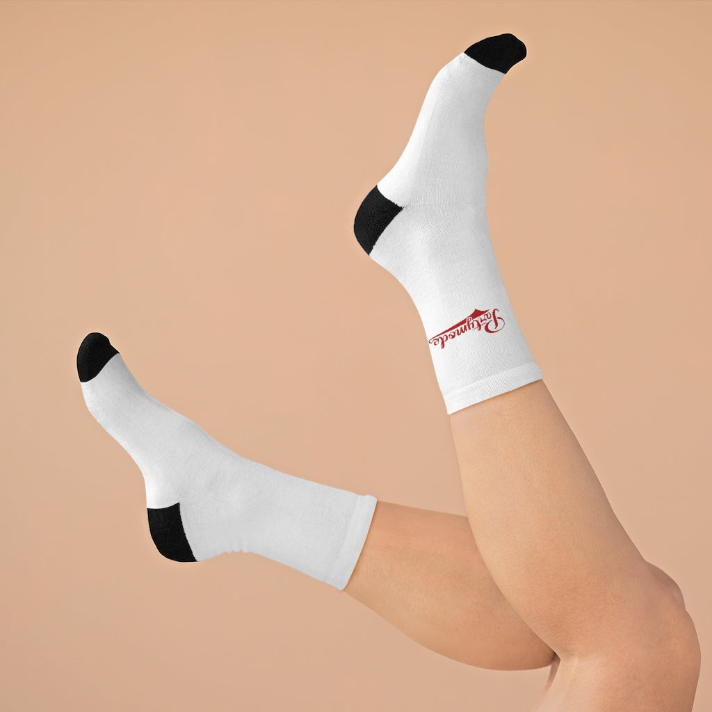 White w/ Red PartyMode Socks