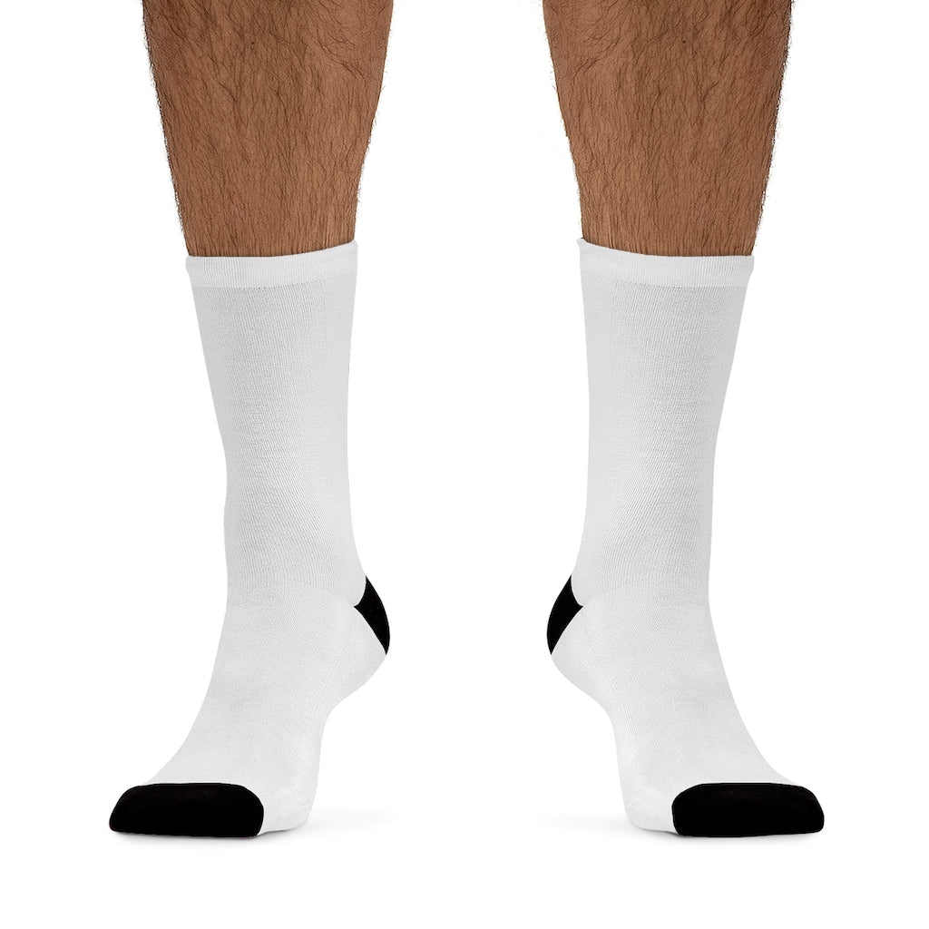 White w/ Black PartyMode Socks