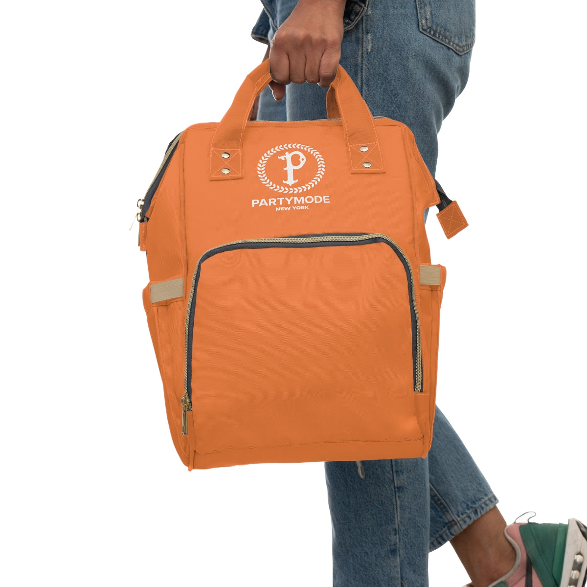 Orange PartyMode Diaper Bag