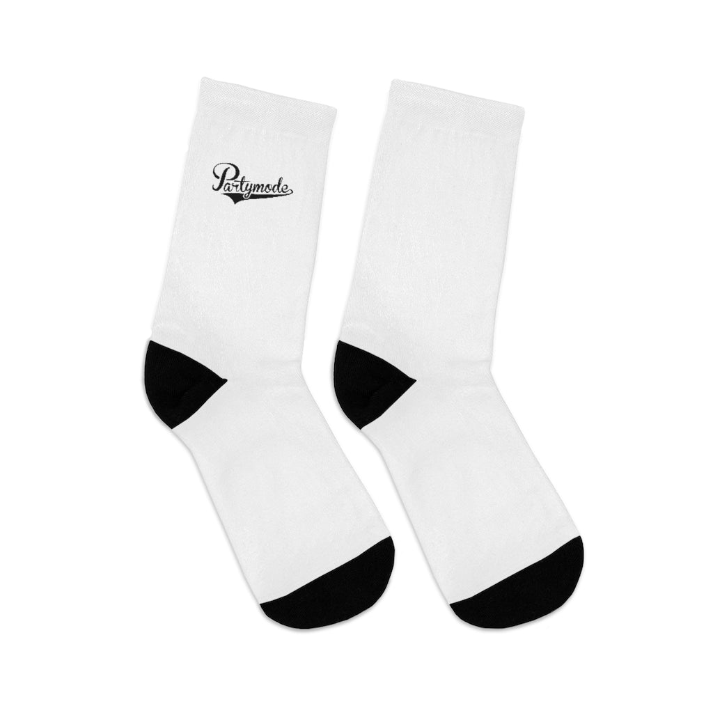 White w/ Black PartyMode Socks