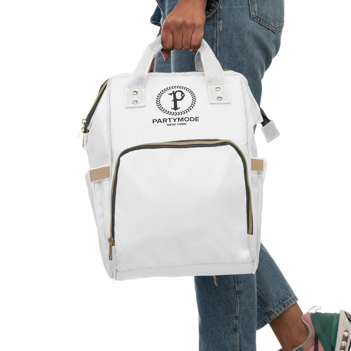 White PartyMode Diaper Bag