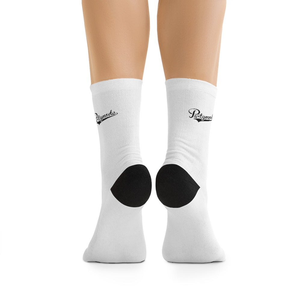 White w/ Black PartyMode Socks