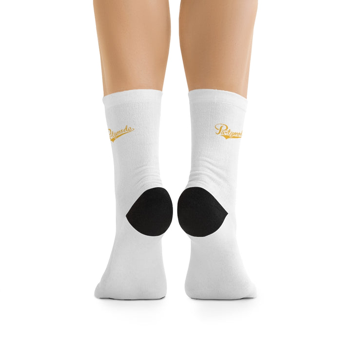 White w/ Gold PartyMode Socks