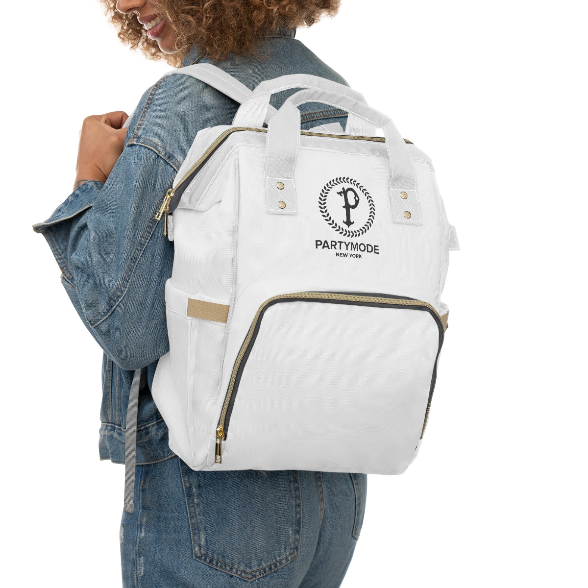 White PartyMode Diaper Bag