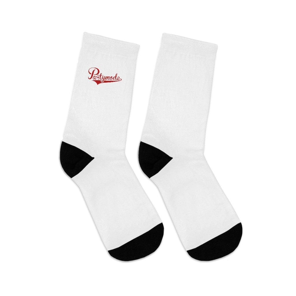 White w/ Red PartyMode Socks