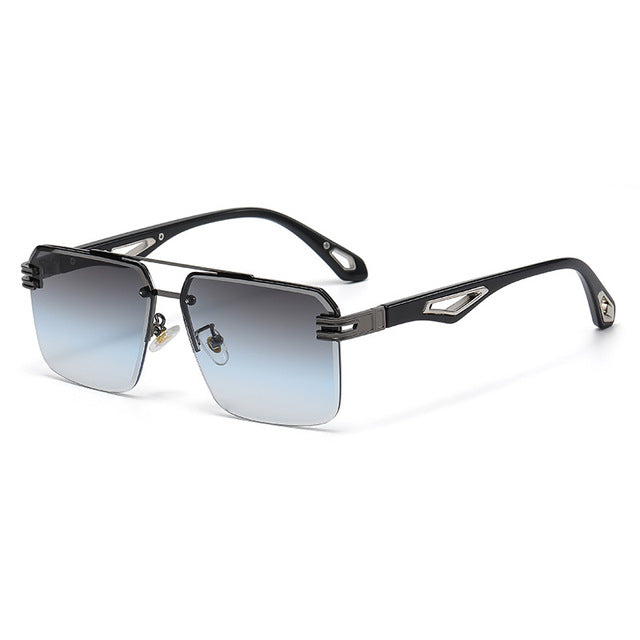 Oversized Rimless Rectangle Sunglasses