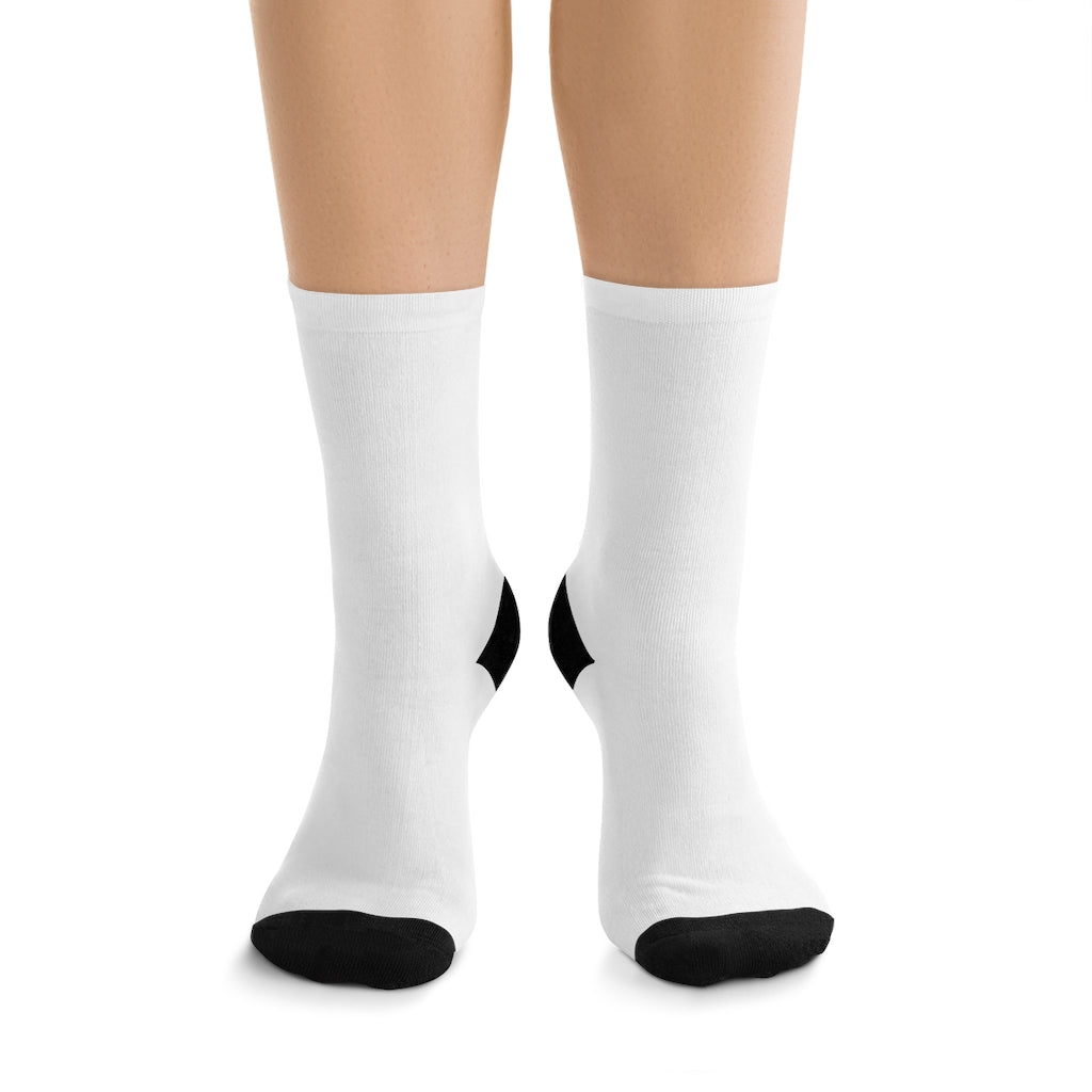 White w/ Black PartyMode Socks