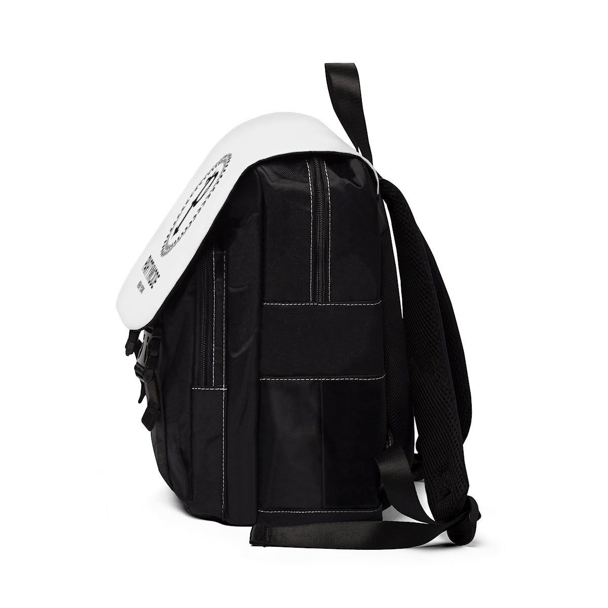 White & Black Casual Shoulder Backpack