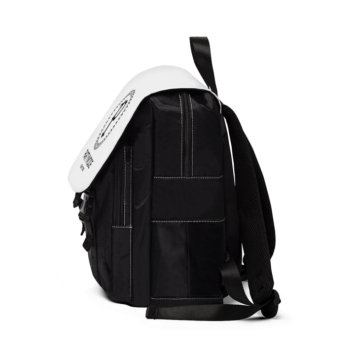 White & Black Casual Shoulder Backpack