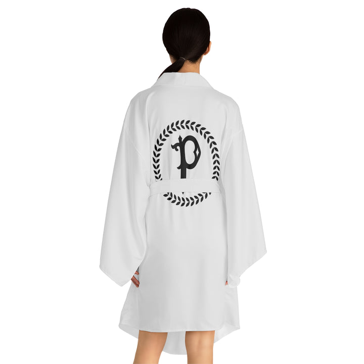 White PartyMode Long Sleeve Kimono Robe