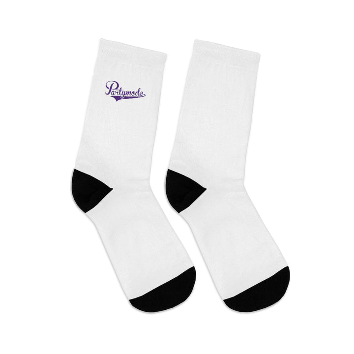 White w/ Purple PartyMode Socks